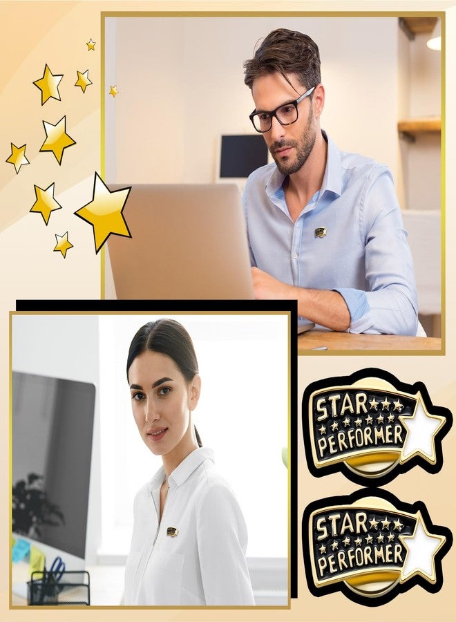 Tondiamo 120 Employee of The Month Star Pins Bulk Star Performer Appreciation Gifts for Staff Coworker Teacher Volunteer Recognition Pins Christmas Gifts Bulk for Team - Image 4